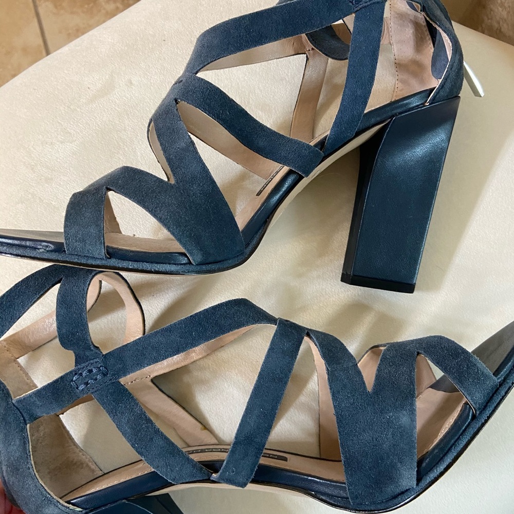 French Connection Blue Suede Heels